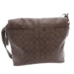 COACH ショルダーバッグ クロスボディ 斜め掛け シグネチャー フラップ ロゴ レザー 茶 ブラウン 70339