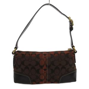 COACH ショルダーバッグ 肩掛け シグネチャー レザー キャンバス 茶 ブラウン 11057 /FF GY11