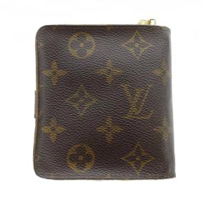 LOUIS VUITTON M61667 二つ折り財布 ウォレット レザー PVC モノグラム ラウンドファスナー 茶 ブラウン GY11