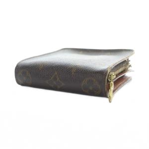 LOUIS VUITTON M61667 二つ折り財布 ウォレット レザー PVC モノグラム ラウンドファスナー 茶 ブラウン GY11