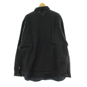 VERSACE JEANS COUTURE シャツ L 黒 ブラック 長袖 メデューサボタン ボタンダウンカラー ストライプ柄 トップス /PP GY18