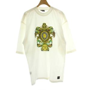Tシャツ M 白 ホワイト 太陽モチーフ ボタニカル柄 半袖 トップス カットソー /PP GY18