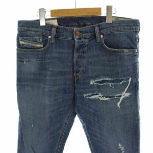 DIESEL テッパーエックス TEPPHAR-X デニム ジーンズ 30 青 ブルー ダメージ加工 ロゴタブ フルレングス