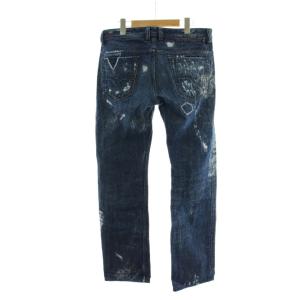 DIESEL サファード SAFADO デニム ジーンズ 30 青 ブルー ダメージ加工 フルレングス ボタンフライ
