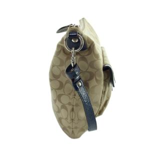 COACH F19232 ショルダーバッグ 斜めがけ ロゴ キャンバス レザー ベージュ 紺 ネイビー GY99 /MQ