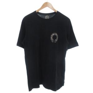 ホースシュースクロールラベルTシャツ L ブラック ホワイト