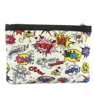 ポーチ 小物入れ ナイロン アメコミ 総柄 ロゴプレート マルチカラー /XZ GY11