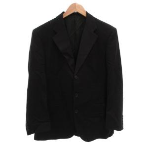 BURBERRY LONDON シングルスーツ セットアップ ジャケット パンツ ウール 総裏地 サイドベンツ ストライプ AB6 黒