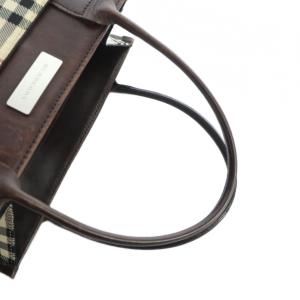 BURBERRY ハンドバッグ ノバチェック柄 ベージュ ブラウン