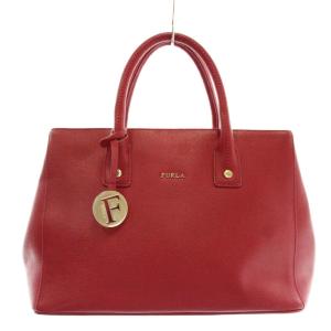 ハンドバッグ ショルダー 2WAY レザー ロゴ ゴールド金具 赤 レッド /XZ GY11