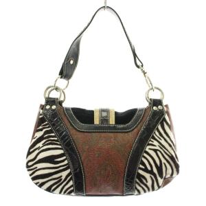 ETRO ハンドバッグ ハラコ スエード ペイズリー柄 ゼブラ柄