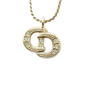 ネックレス アクセサリー ペンダント CDロゴ ラインストーン ゴールド色 GY18 /MQ OH