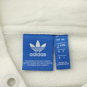 adidas プルオーバーパーカー M 白 ホワイト 長袖 ロゴプリント トップス フーディー BS4292 /PP