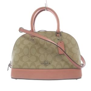 ハンドバッグ ショルダーバッグ 2way シグネチャー PVC ベージュ ピンク F58295 /SR