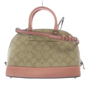 COACH ハンドバッグ ショルダーバッグ 2way シグネチャー PVC ベージュ ピンク F58295 /SR