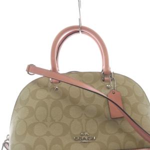 COACH ハンドバッグ ショルダーバッグ 2way シグネチャー PVC ベージュ ピンク F58295 /SR