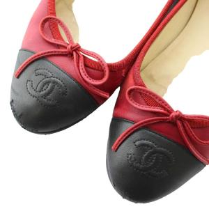 CHANEL バレエシューズ ココマーク 35C レッド