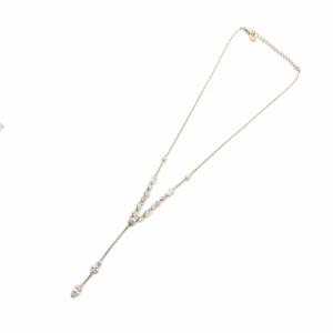 ATTRACT ネックレス アクセサリー ペンダント Y字型 ラインストーン クリスタル ゴールド色 GY18