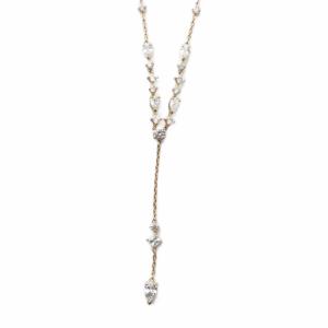 SWAROVSKI ATTRACT ネックレス アクセサリー ペンダント Y字型 ラインストーン クリスタル ゴールド色 GY18