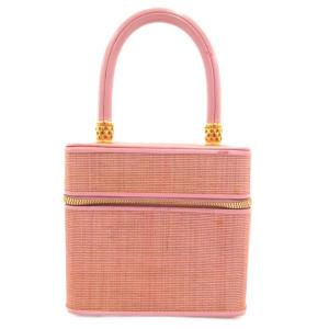 バニティバッグ ホースヘアー 馬毛 ファスナー開閉 ピンク /JS GY18