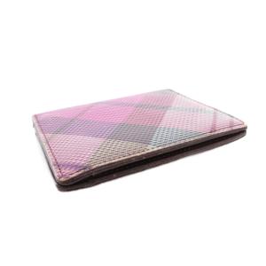 2つ折り カードケース オーブ チェック柄 パープル（2026/02/28買取