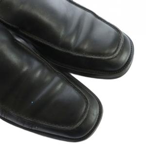 GUCCI ローファー スクエアトゥ ロゴ レザー 40.525.5cm 黒 ブラック GY18 /MQ OH