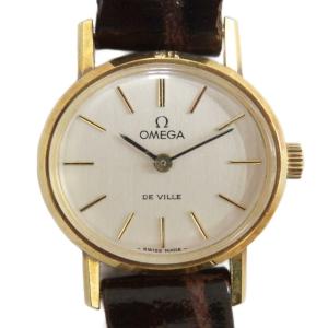DE-VILLE 腕時計 手巻き レザーベルト ゴールドカラー