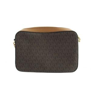 MICHAEL KORS ショルダーバッグ 斜めがけ PVC レザー 総柄 茶 ブラウン GY18 /MQ