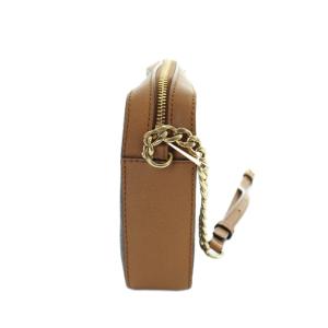 MICHAEL KORS ショルダーバッグ 斜めがけ PVC レザー 総柄 茶 ブラウン GY18 /MQ