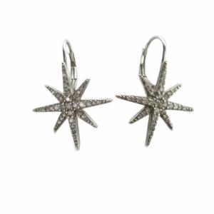 ピアス アクセサリー 両耳用 ロゴ ラインストーン Silver925 シルバー色 GY18 /MQ