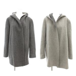 美品 New Divide Clairene H リバーシブル ダブルフェイスコート カシミア混 S グレー系