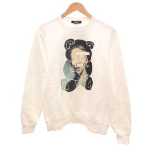 BEAR SWEATSHIRT スウェット トレーナー 長袖 プリント 1 白 ホワイト UC1E9803-2