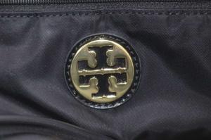 TORY BURCH エラ トートバッグ ダブルT ナイロン エナメルレザー ブラック /YO25 GY17