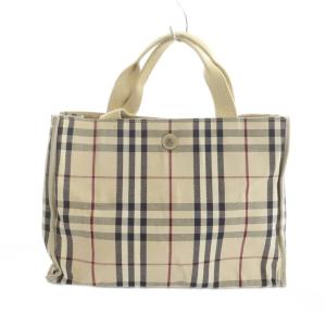 BURBERRY バーバリー-ノバチェック柄 ハンドバッグ ベージュ ブラック
