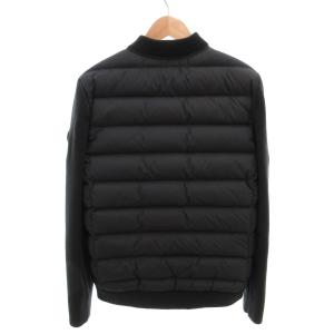 Timberland ダウンジャケット 袖ニット切替 ロゴワッペン M 黒 ブラック /YJ GY18