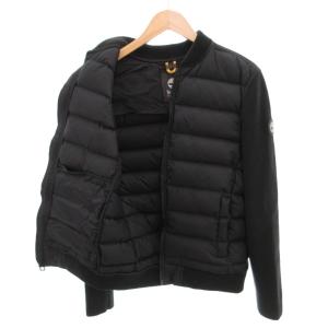 Timberland ダウンジャケット 袖ニット切替 ロゴワッペン M 黒 ブラック /YJ GY18