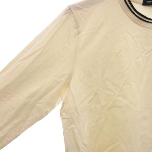 FRED PERRY ツインティップTシャツ ロンT カットソー 長袖 ロゴ M アイボリー 黒 ブラック/YJ GY18