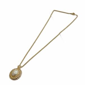 Christian Dior ネックレス アクセサリー ペンダント フェイクパール ロゴ 刻印 ゴールド色 GY17 /MQ OH