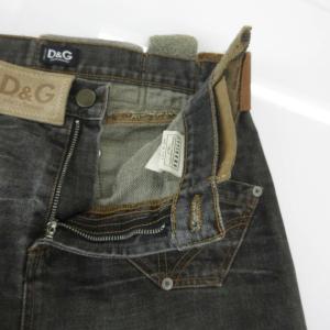DOLCE&GABBANA イタリア製 デニムスカート 30/40 ミニ丈 ラベルデザイン インディゴブルー /NU GY18