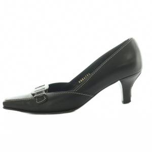 Salvatore Ferragamo パンプス レザー スクエアトゥ 8D 25.5cm 黒 /MI GY18