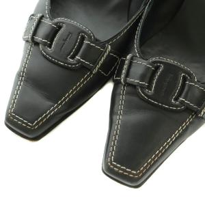 Salvatore Ferragamo パンプス レザー スクエアトゥ 8D 25.5cm 黒 /MI GY18