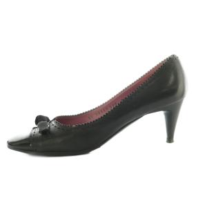 Salvatore Ferragamo パンプス レザー ガンチーニ リボン 8.5D 26.0cm 黒 /MI GY18