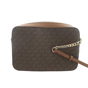 MICHAEL KORS ジェットセット 32F1GJ6C7B ショルダーバッグ 斜めがけ ロゴ PVC MKシグネチャー 茶 ブラウン