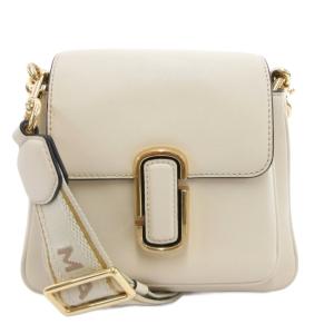 THE J Marc CHAIN MINI SATCHEL ショルダーバッグ フラップ レザー 白 ホワイト