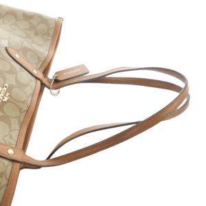 COACH トートバッグ PVC レザー シグネチャー リバーシブル ロゴ 茶 ブラウン GY11 /MQ