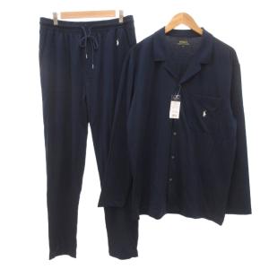 mini Terry PJ タグ付き セットアップ パジャマ スリーピングシャツ パンツ LL 紺 ネイビー
