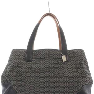 COACH トートバッグ シグネチャー ジャガード ハンドバッグ レザー グレー 黒 ブラック 6621 /SR GY11