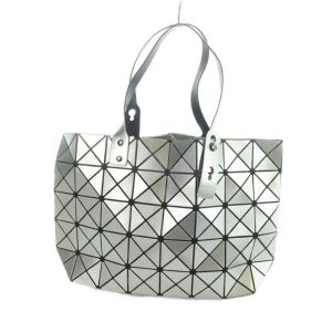 BAOBAO ISSEY MIYAKE トートバッグ PVC 型押しロゴ シルバーカラー