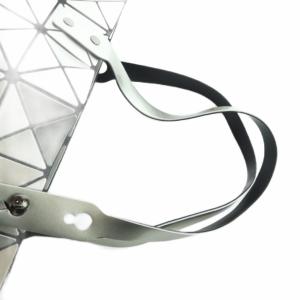 BAOBAO ISSEY MIYAKE トートバッグ PVC 型押しロゴ シルバーカラー