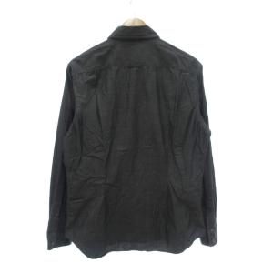 PAUL SMITH シャツ L 長袖 ステッチデザイン コットン ダークグレー /NU GY18